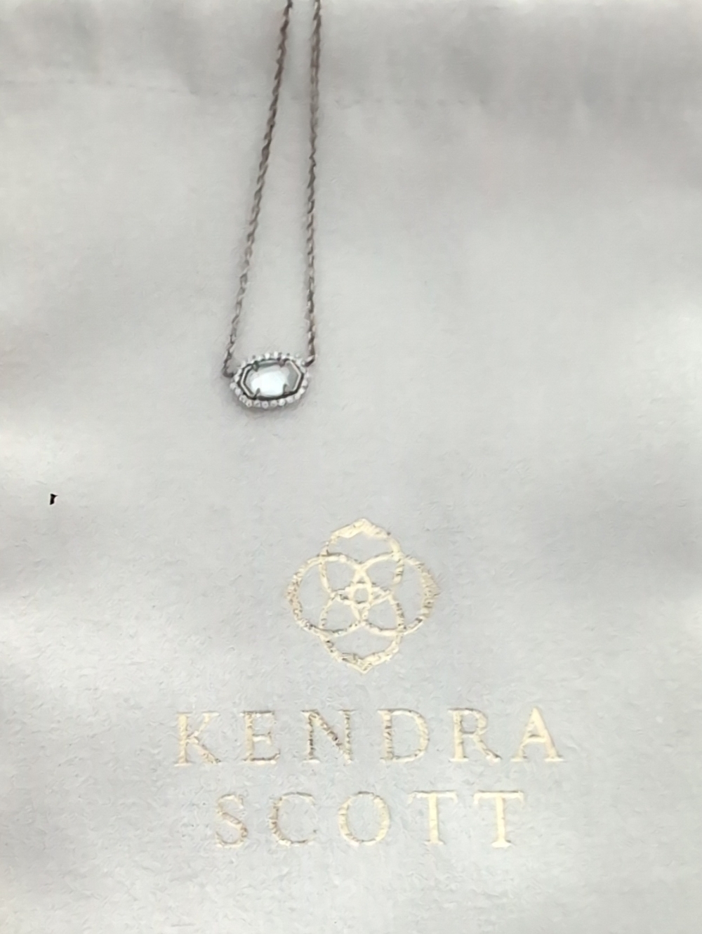 Kendra Scott Silver White Elle Pendant Necklace